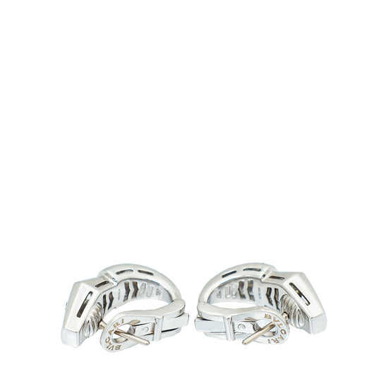 Bvlgari 18K White Gold Diamonds Serpenti Viper Earrings