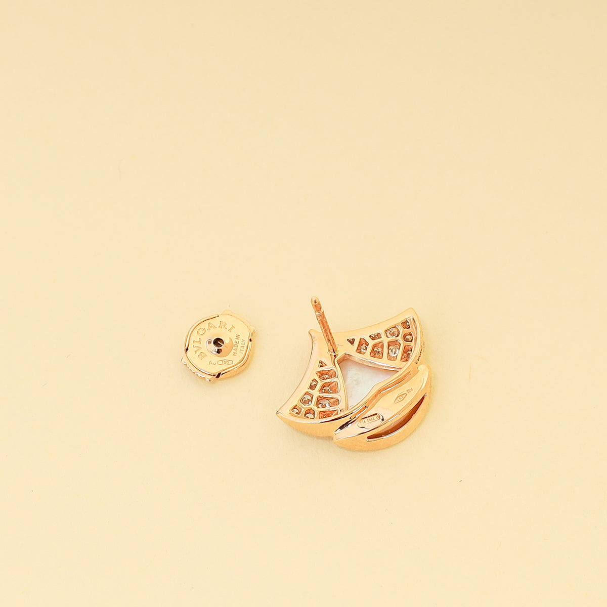 Bvlgari 18K Rose Gold Diamond MOP Diva's Dream Earrings-Bvlgari-THE CLOSET