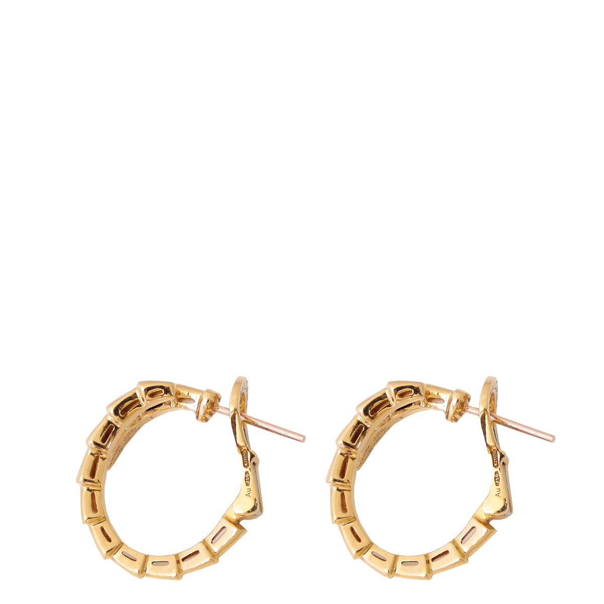 Bvlgari 18K Rose Gold Pavé Diamonds on the Head & Tail Serpenti Viper Earrings