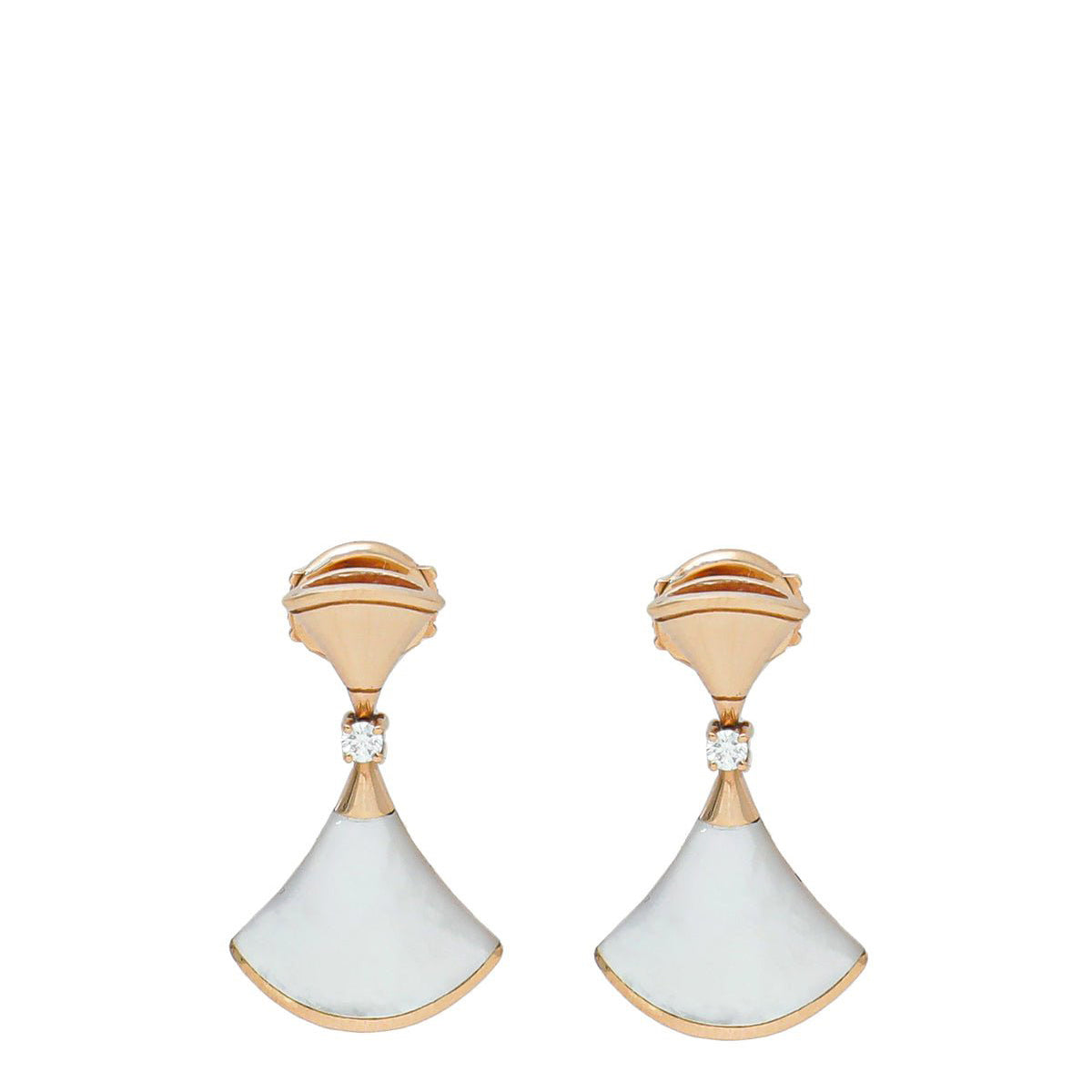 Bvlgari 18K Rose Gold Diamond MOP Diva's Dream Earrings-Bvlgari-THE CLOSET