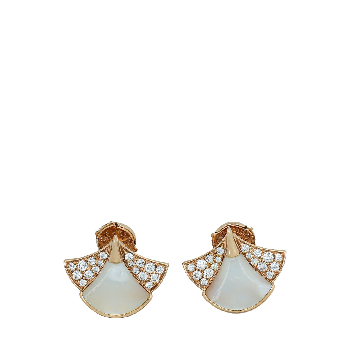Bvlgari 18K Rose Gold MOP Diamond Diva's Dream Stud Earrings-Bvlgari-THE CLOSET