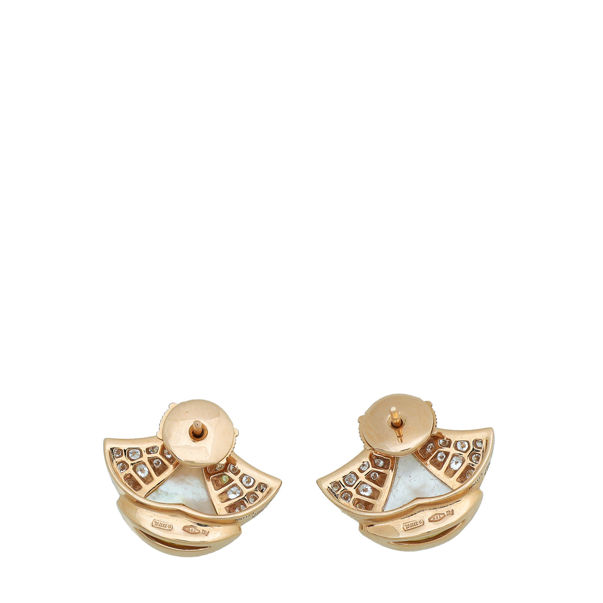 Bvlgari 18K Rose Gold MOP Diamond Diva's Dream Stud Earrings-Bvlgari-THE CLOSET