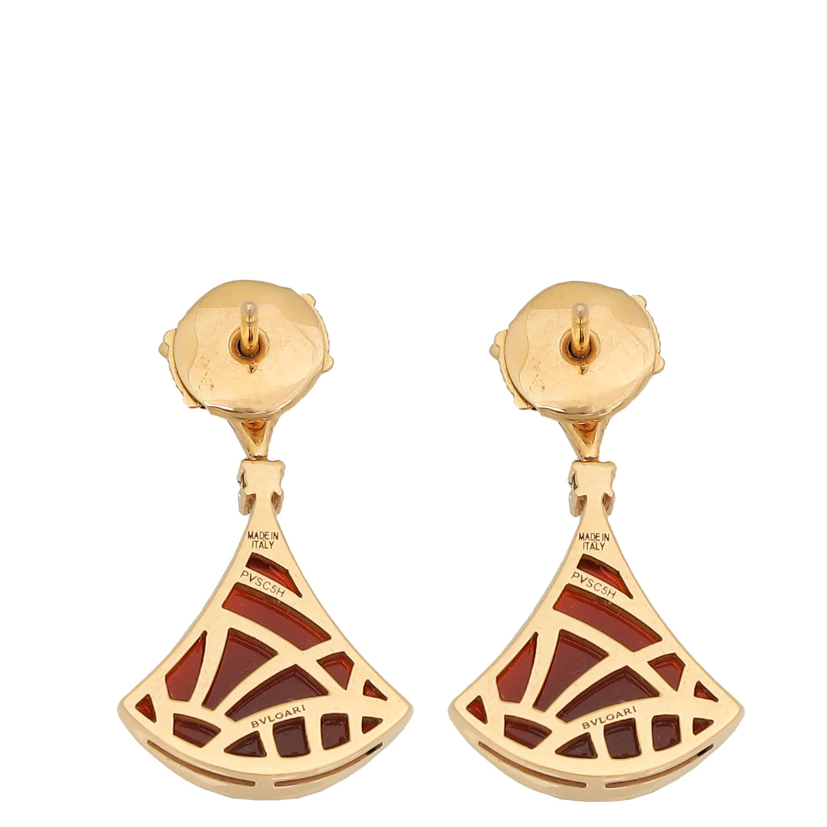 Bvlgari 18K Rose Gold Carnelian Diamond Diva's Dream Earrings-Bvlgari-THE CLOSET