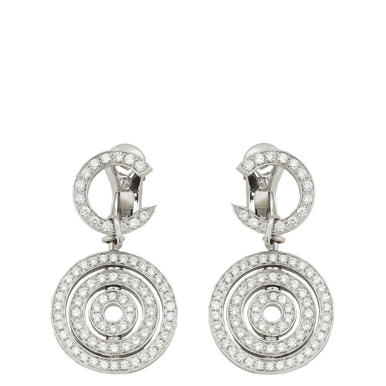 Bvlgari 18K White Gold Diamond Astrale Drop Earrings-Bvlgari-THE CLOSET