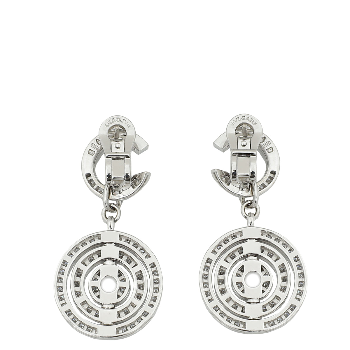 Bvlgari 18K White Gold Diamond Astrale Drop Earrings-Bvlgari-THE CLOSET