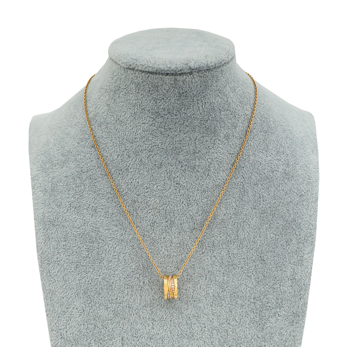 Bvlgari 18K Rose Gold B Zero 1 Legend Diamond Pendant Necklace-Bvlgari-THE CLOSET