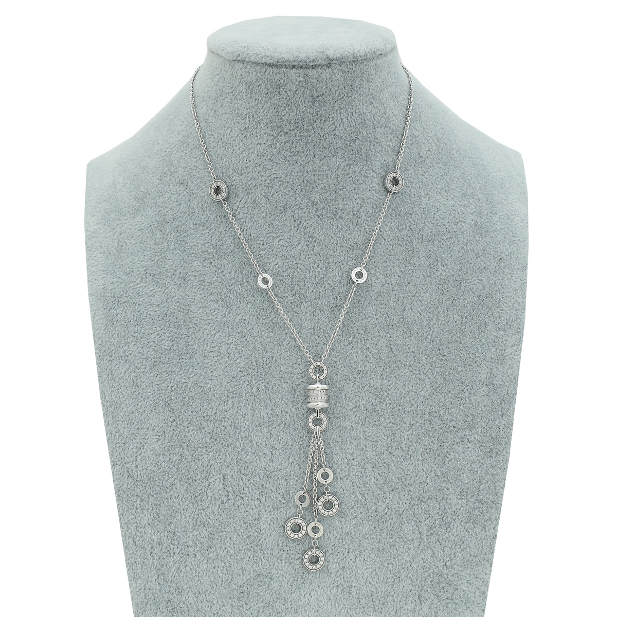 Bvlgari 18K White Gold Diamond B.Zero1 Lariat Necklace-Bvlgari-THE CLOSET