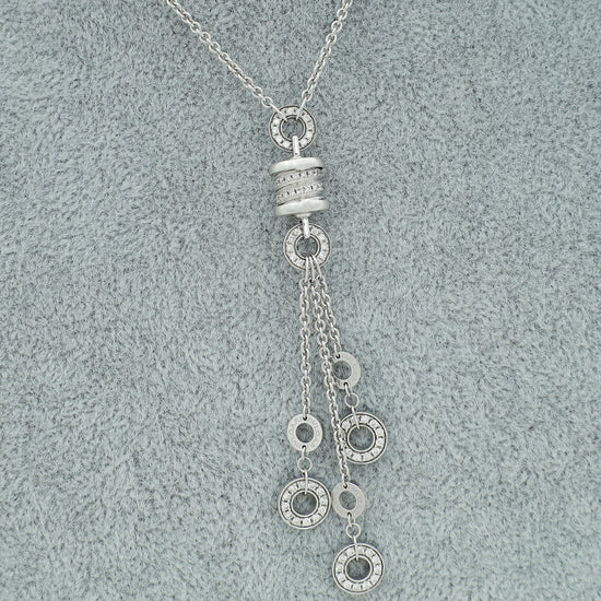 Bvlgari 18K White Gold Diamond B.Zero1 Lariat Necklace