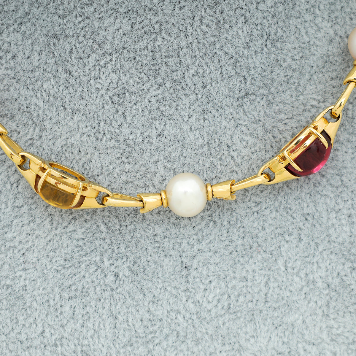 Bvlgari 18K Yellow Gold Diamond, Pearl, Topaz, Tourmaline & Citrine Allegra Necklace