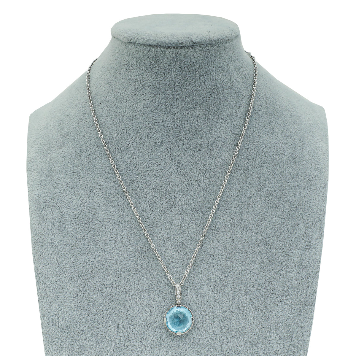 Bvlgari 18K White Gold Parentesi Topaz Diamonds Necklace-Bvlgari-THE CLOSET