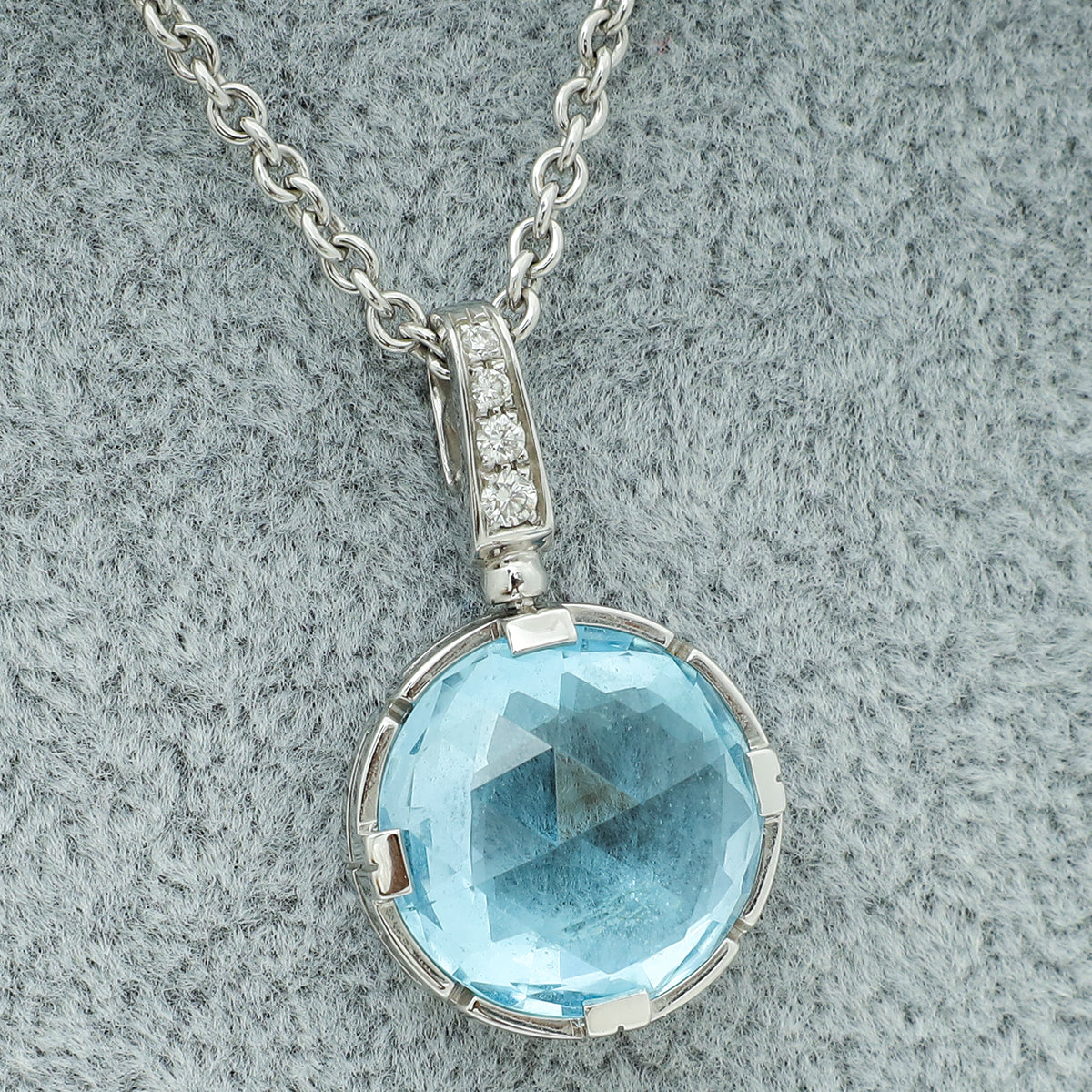 Bvlgari 18K White Gold Parentesi Topaz Diamonds Necklace-Bvlgari-THE CLOSET