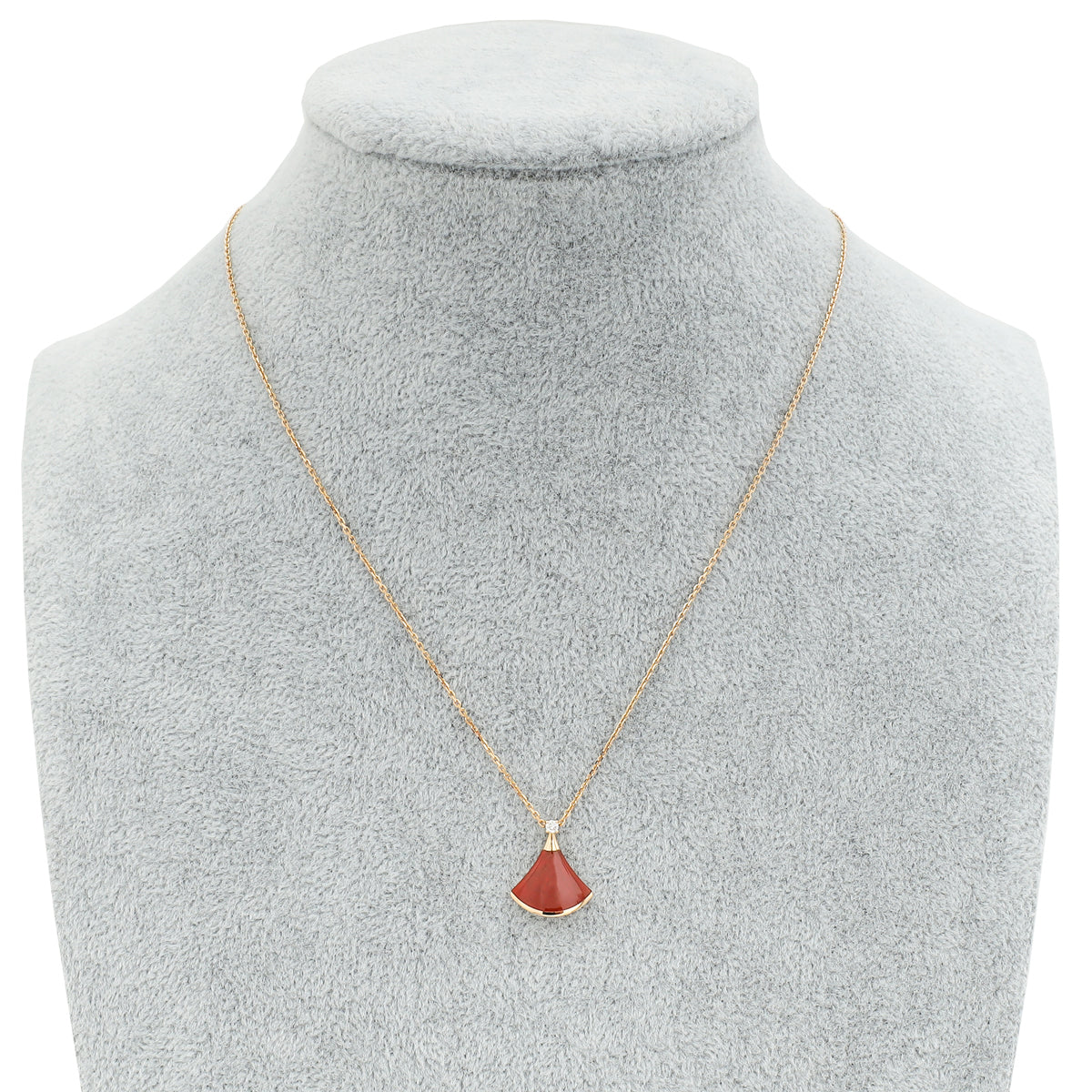 Bvlgari 18K Rose Gold Carnelian Diamond Diva's Dream Pendant Necklace-Bvlgari-THE CLOSET