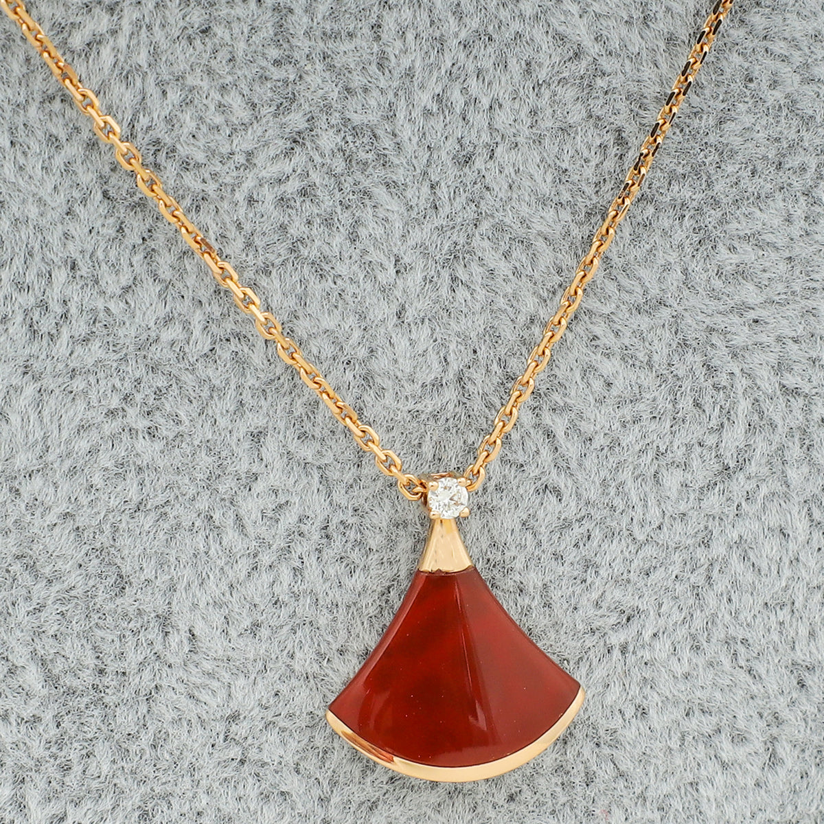 Bvlgari 18K Rose Gold Carnelian Diamond Diva's Dream Pendant Necklace-Bvlgari-THE CLOSET
