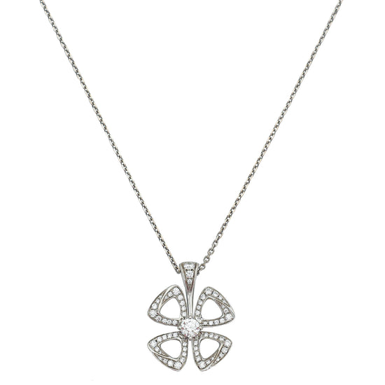 Bvlgari 18K White Gold Diamond Fiorever Necklace