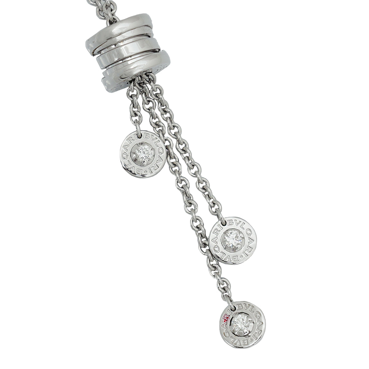 Bvlgari 18K White Gold Diamond B. Zero Lavalier Necklace-Bvlgari-THE CLOSET