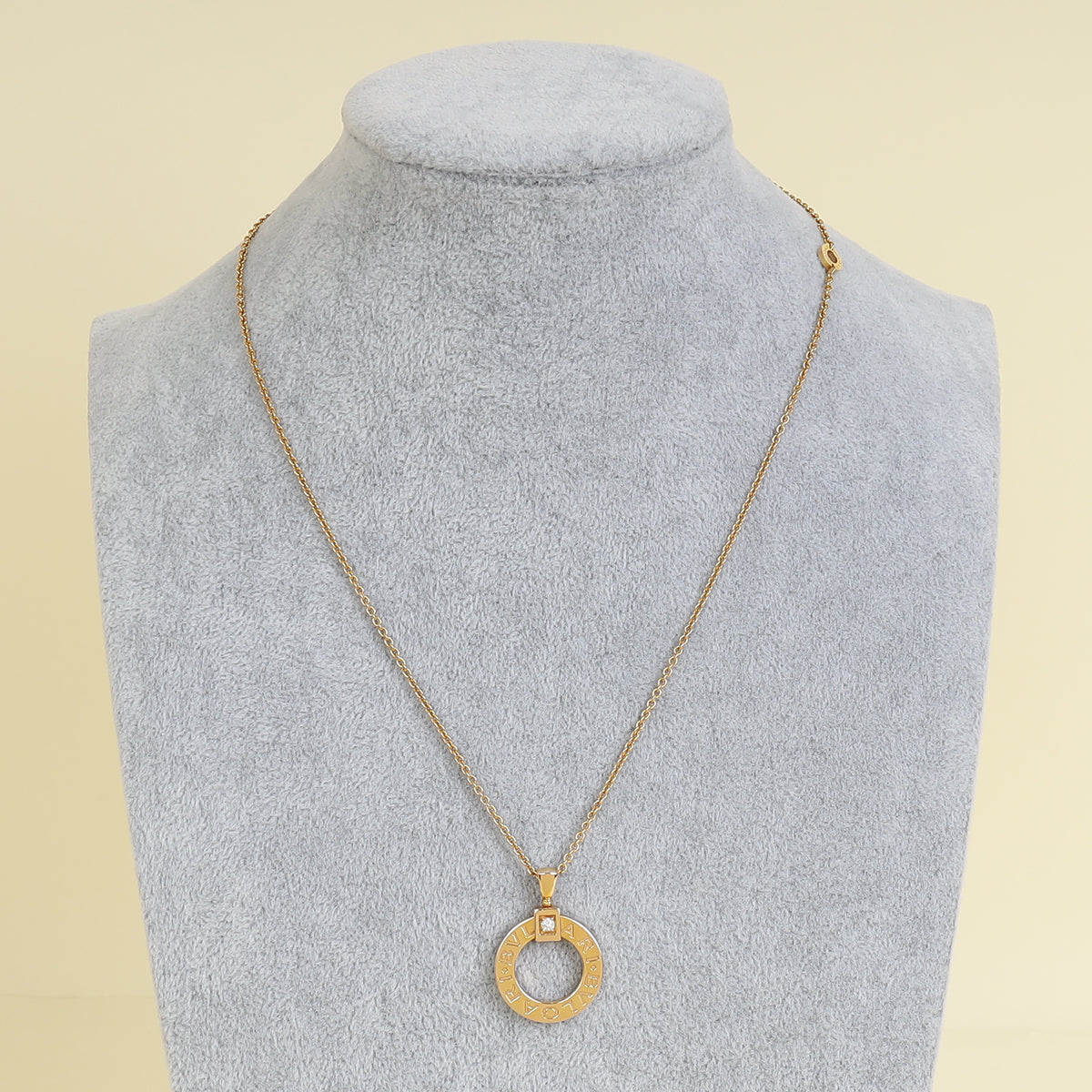 Bvlgari 18K Rose Gold Diamond Bvlgari Necklace