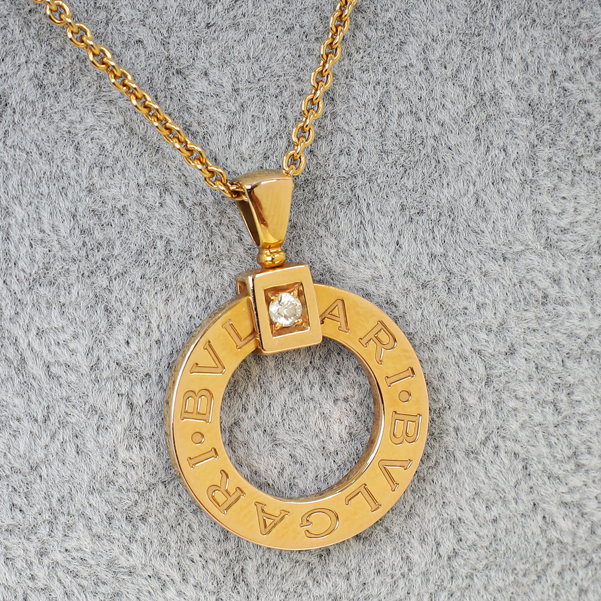 Bvlgari 18K Rose Gold Diamond Bvlgari Necklace