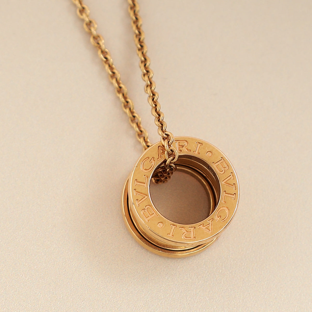 Bvlgari 18K Rose Gold B.Zero Pendant Necklace