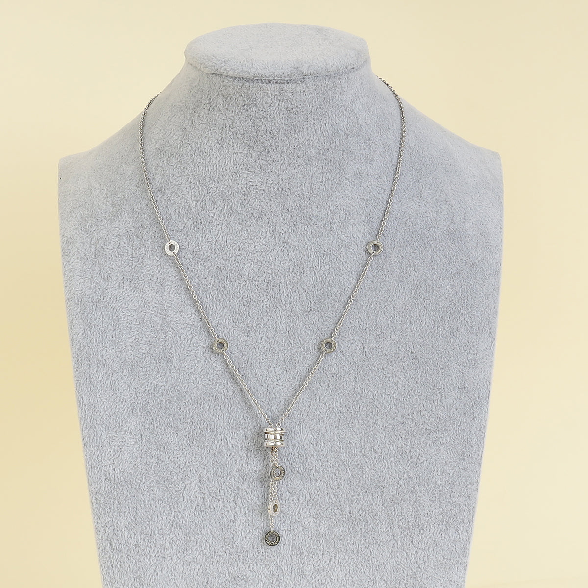 Bvlgari 18K White Gold B.Zero1 Station Necklace