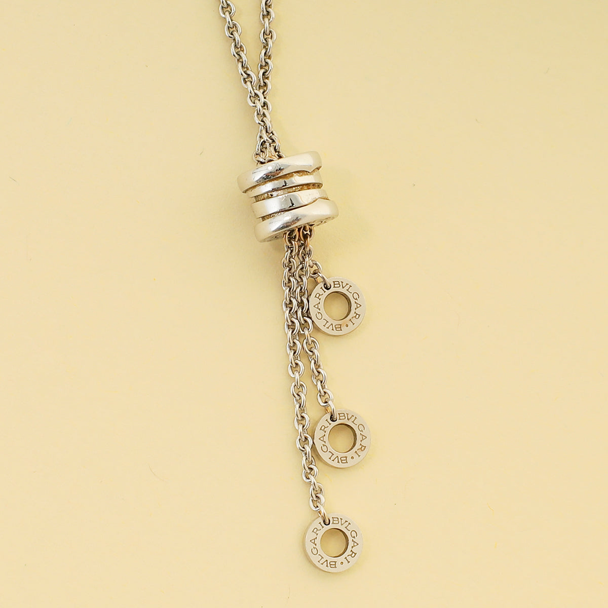 Bvlgari 18K White Gold B.Zero1 Station Necklace