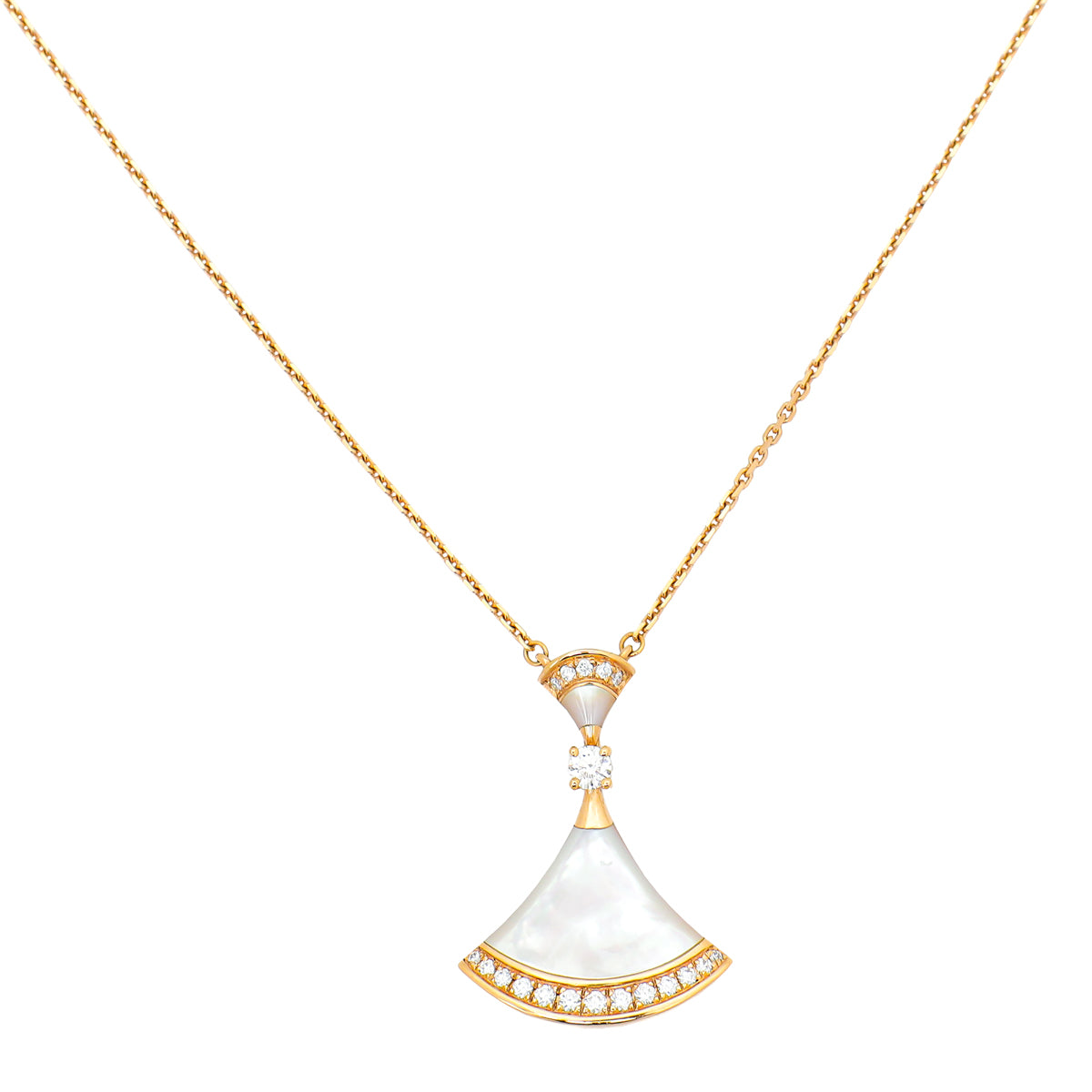 Bvlgari 18K Pink Gold Diamond MOP Diva's Dream Necklace-Bvlgari-THE CLOSET