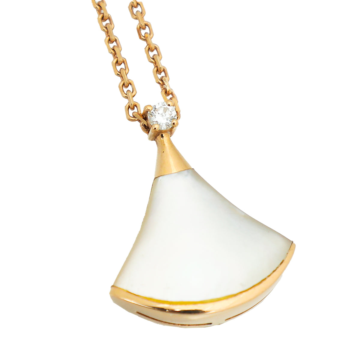 Bvlgari 18K Rose Gold MOP Diamond Diva's Dream Pendant Necklace-Bvlgari-THE CLOSET