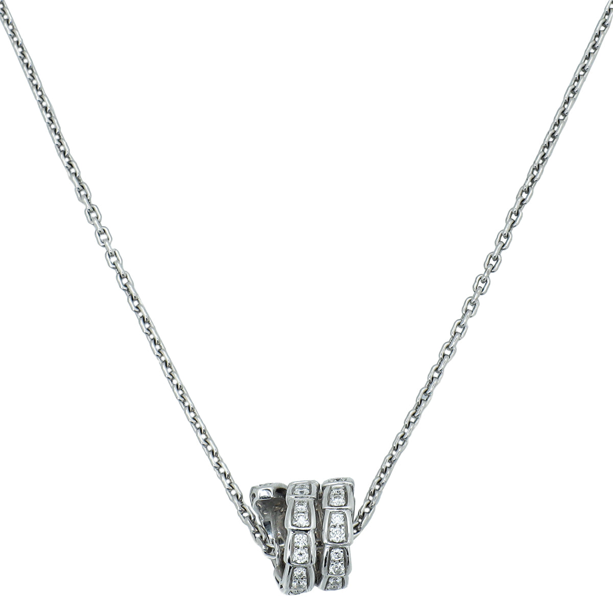Bvlgari 18K White Gold Diamonds Serpenti Viper Necklace-Bvlgari-THE CLOSET