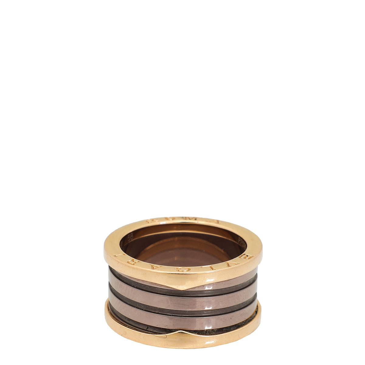 Bvlgari 18K Rose Gold Ceramic B. Zero 1 Roma 4 Band Ring 58-Bvlgari-THE CLOSET