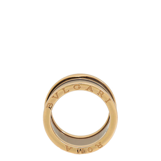 Bvlgari 18K Rose Gold Ceramic B. Zero 1 Roma 4 Band Ring 58