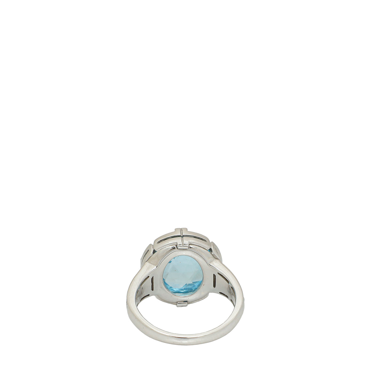 Bvlgari 18K White Gold Parentesi Topaz Diamonds Ring 52-Bvlgari-THE CLOSET