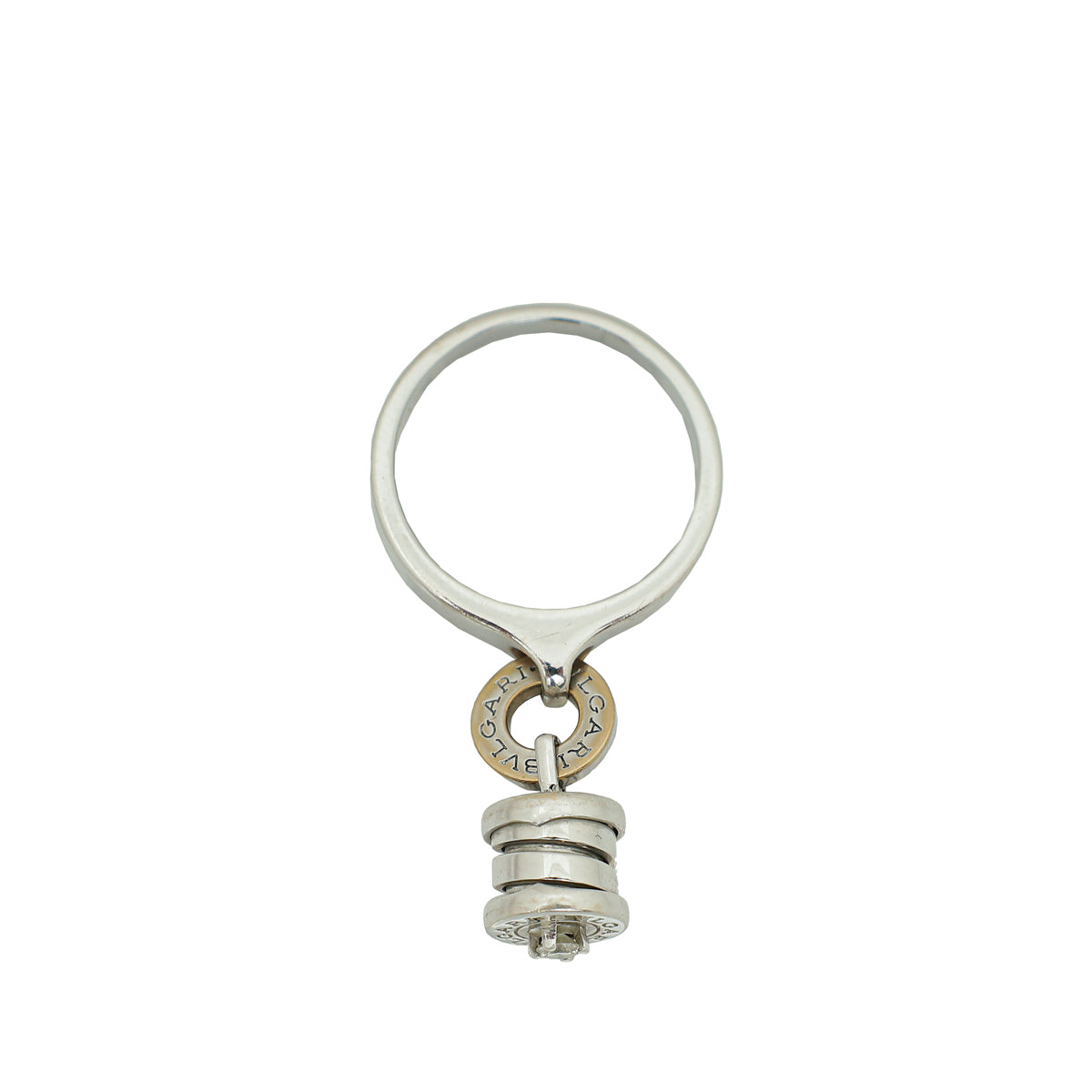 Bvlgari 18K White Gold B. Zero 1 Charm w/Diamond Ring 55-Bvlgari-THE CLOSET