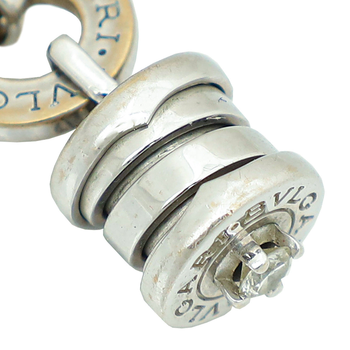 Bvlgari 18K White Gold B. Zero 1 Charm w/Diamond Ring 55-Bvlgari-THE CLOSET