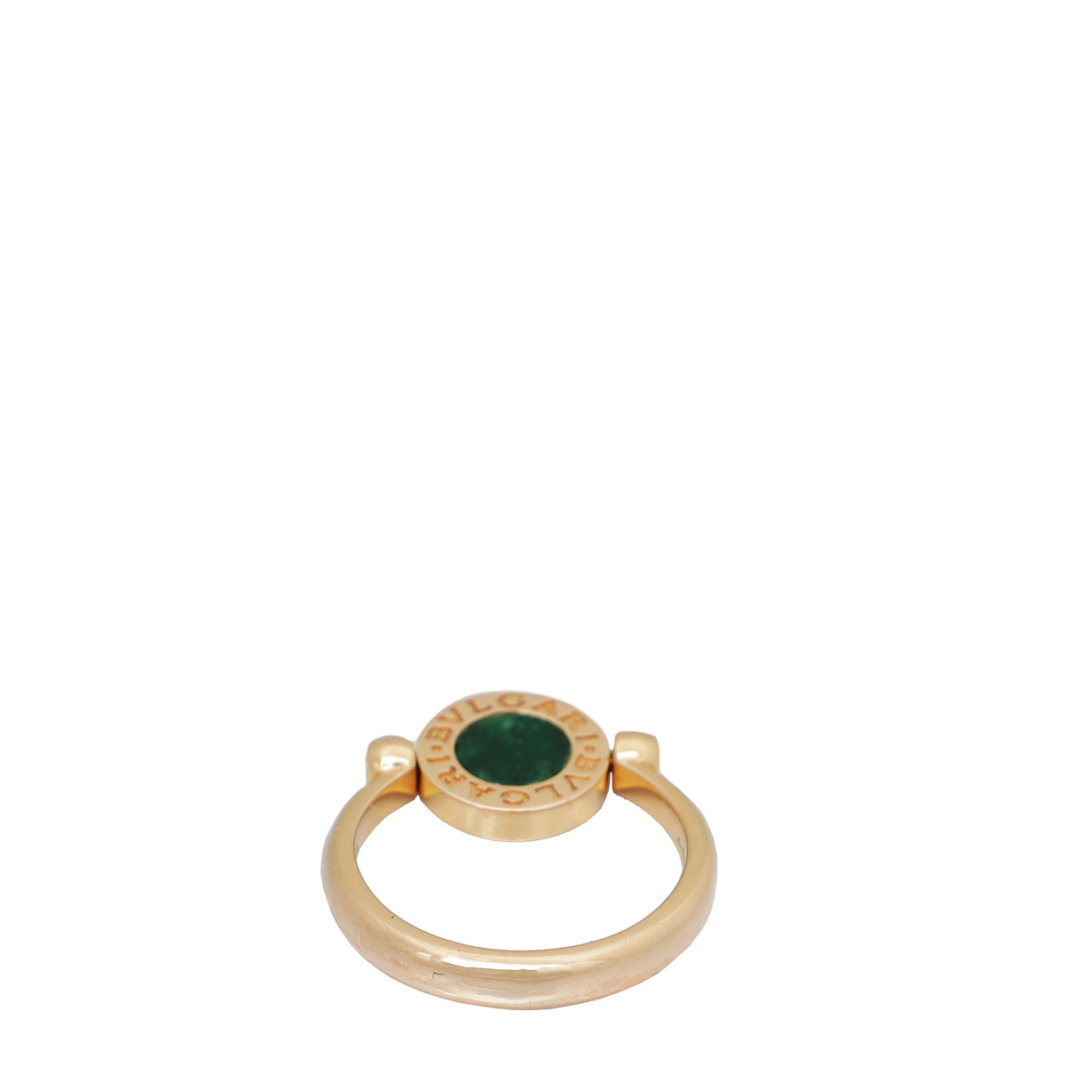 Load image into Gallery viewer, Bvlgari 18K Pink Gold Jade and Diamond Flip Ring 56
