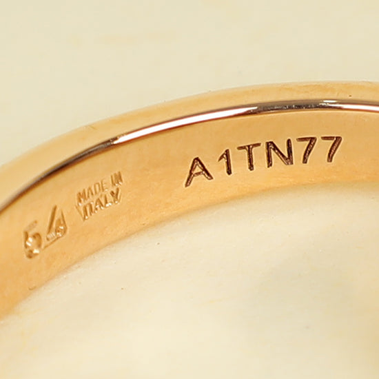 Bvlgari 18K Rose Gold Bvlgari Flip MOP Onyx Ring 54