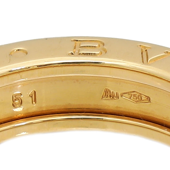 Bvlgari 18K Yellow Gold B Zero1 Ring 51