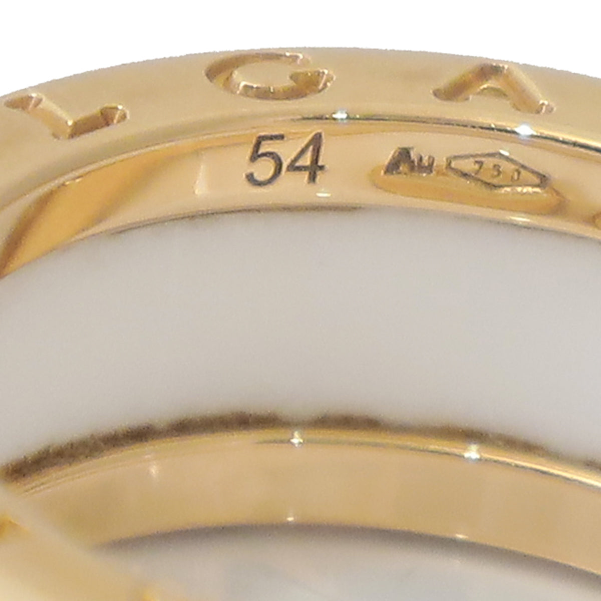 Bvlgari 18K Pink Gold Ceramic B.Zero 1 Two Band Ring 54