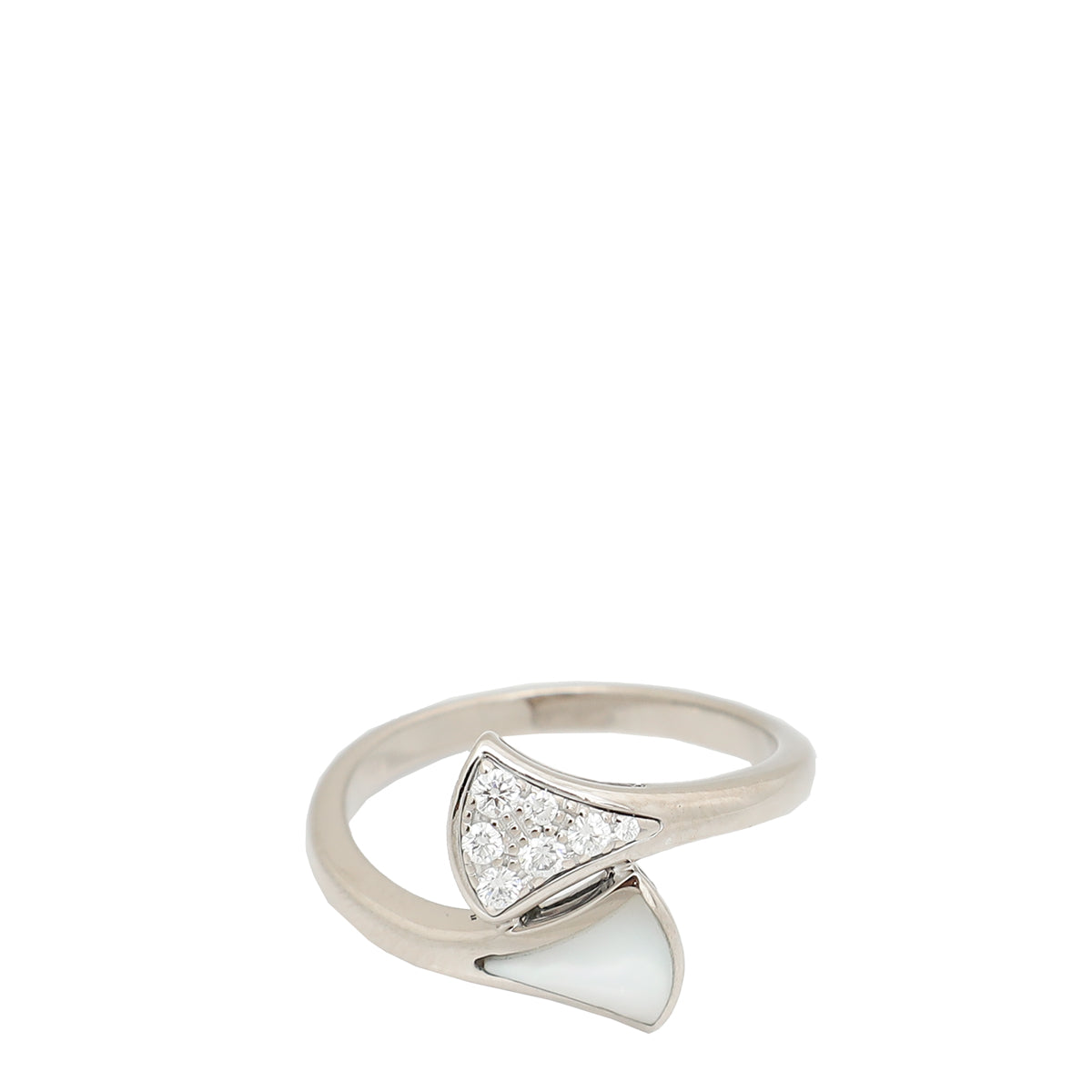 Bvlgari 18K White Gold Diamond MOP Diva's Dream Ring 51-Bvlgari-THE CLOSET