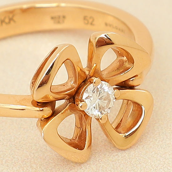Bvlgari 18K Rose Gold Diamond Fiorever Ring 52-Bvlgari-THE CLOSET