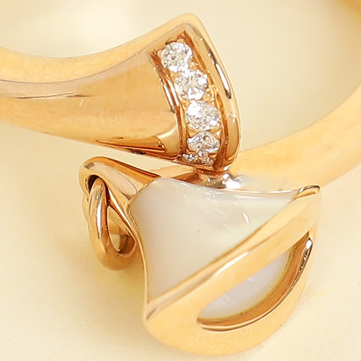 Bvlgari 18K Pink Gold Diamond MOP Diva's Dream Ring 51