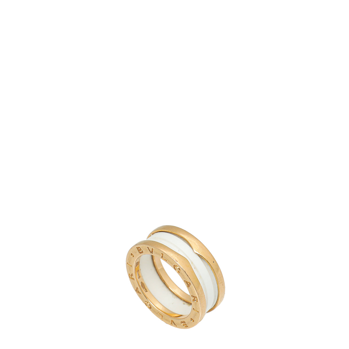 Bvlgari 18K Yellow Gold & Ceramic B. Zero 1 - 2 Band Ring 51-Bvlgari-THE CLOSET