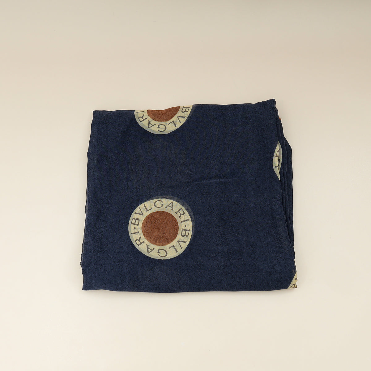 Bvlgari Navy Blue Printed Silk Scarf-Bvlgari-THE CLOSET