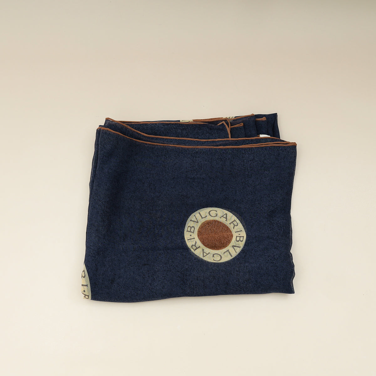 Bvlgari Navy Blue Printed Silk Scarf-Bvlgari-THE CLOSET