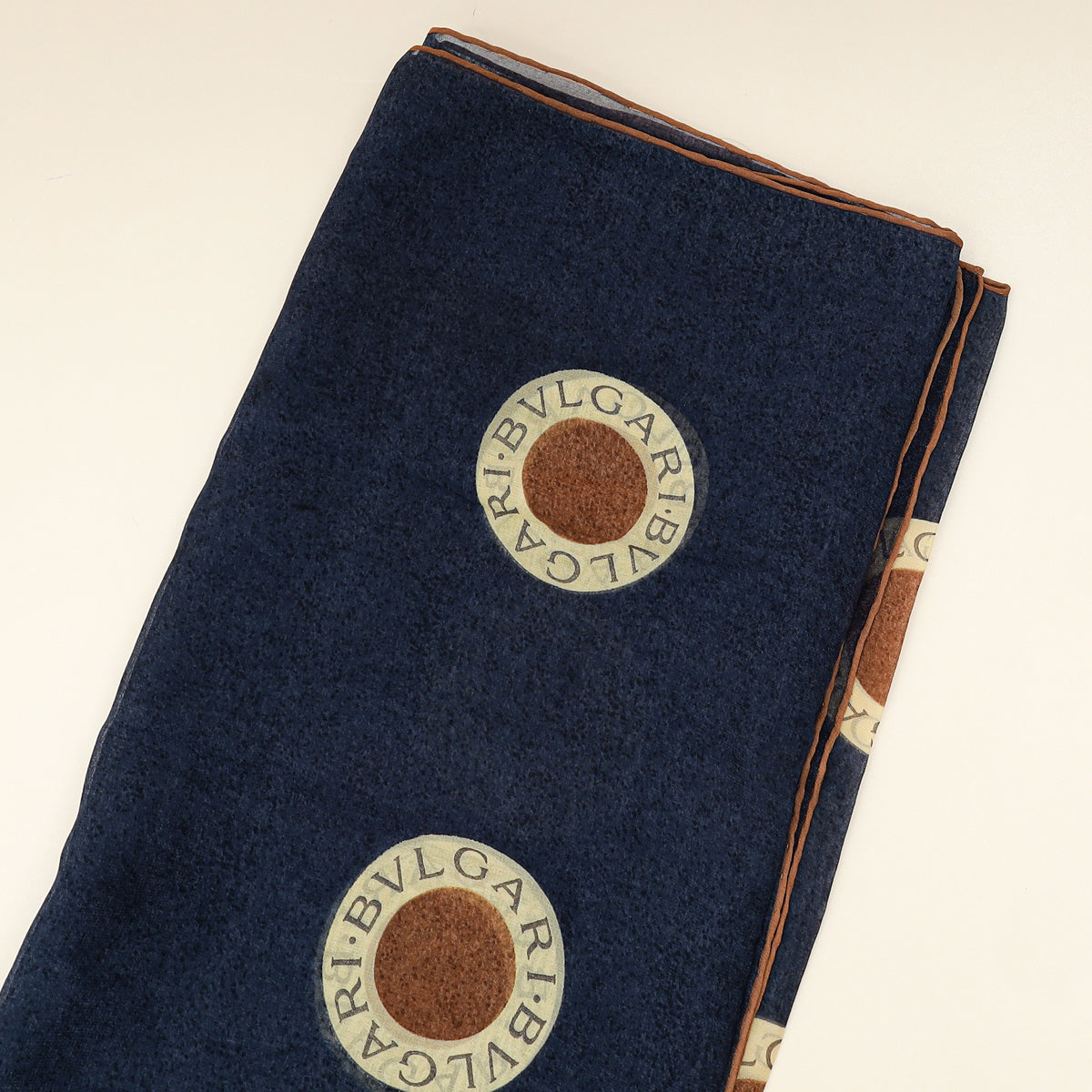 Bvlgari Navy Blue Printed Silk Scarf-Bvlgari-THE CLOSET