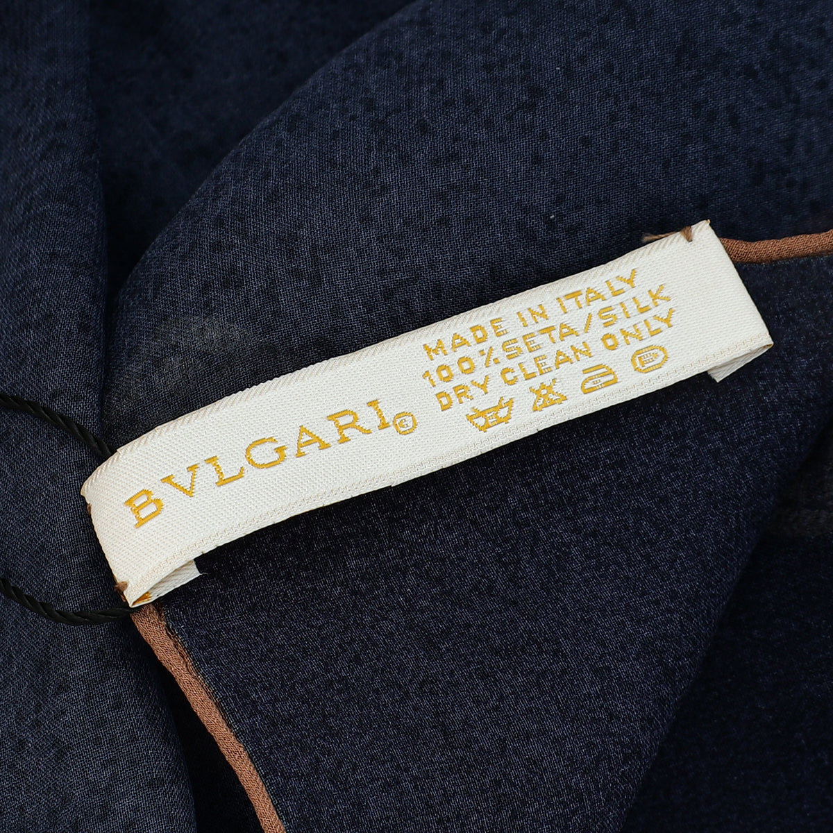 Bvlgari Navy Blue Printed Silk Scarf-Bvlgari-THE CLOSET