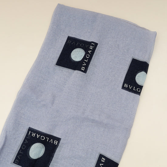 Bvlgari Blue Printed Silk Scarf-Bvlgari-THE CLOSET