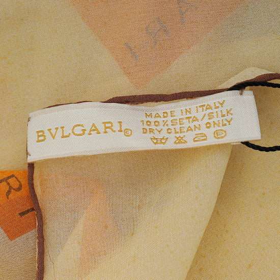 Bvlgari Yellow Printed Silk Scarf-Bvlgari-THE CLOSET
