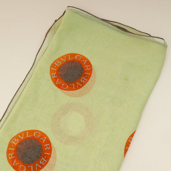 Bvlgari Yellow Green Printed Silk Scarf-Bvlgari-THE CLOSET