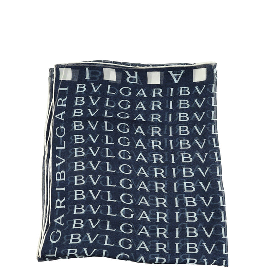 Bvlgari Bicolor Logo Silk Scarf