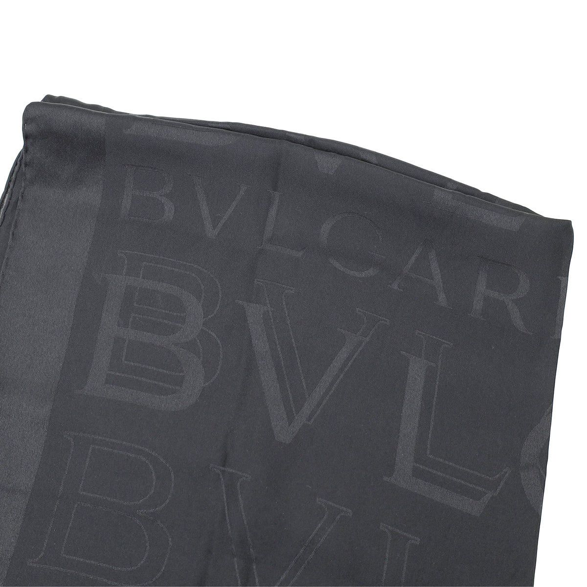Bvlgari Black Logo Silk Scarf
