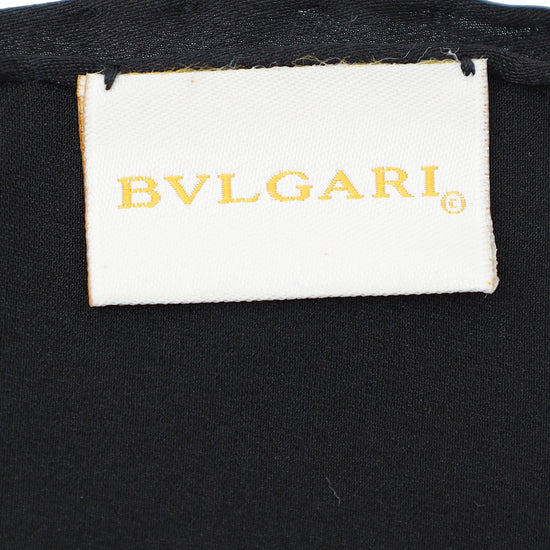 Bvlgari Black Logo Silk Scarf